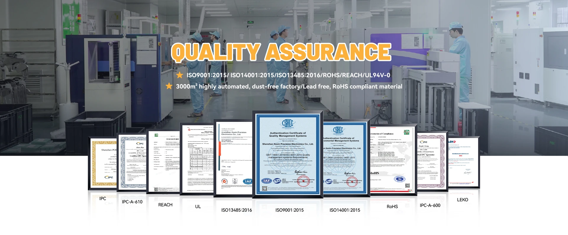 Quality Assurance Certificates